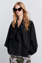 Load image into Gallery viewer, KAREN WALKER REINING BOW BLOUSE BLACK
