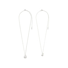 Load image into Gallery viewer, PILGRIM SILVER SHIFT NECKLACE 2 IN 1 SET