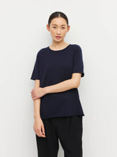Load image into Gallery viewer, JHL BY JULIETTE HOGAN CREW CASHMERE TEE NAVY