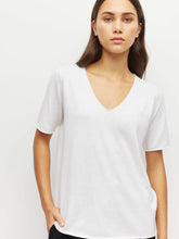 Load image into Gallery viewer, JHL BY JULIETTE HOGAN V NECK CASHMERE TEE WHITE