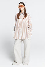Load image into Gallery viewer, KAREN WALKER OVERSIZED WALKER SHIRT COFFEE STRIPE
