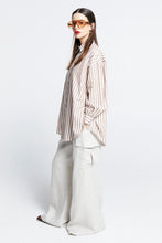 Load image into Gallery viewer, KAREN WALKER OVERSIZED WALKER SHIRT COFFEE STRIPE