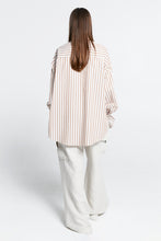 Load image into Gallery viewer, KAREN WALKER OVERSIZED WALKER SHIRT COFFEE STRIPE