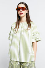 Load image into Gallery viewer, KAREN WALKER FLORET RUFFLE SHIRT APPLE STRIPE
