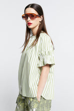Load image into Gallery viewer, KAREN WALKER FLORET RUFFLE SHIRT APPLE STRIPE