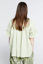 Load image into Gallery viewer, KAREN WALKER FLORET RUFFLE SHIRT APPLE STRIPE