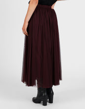 Load image into Gallery viewer, STORM MESH GODET SKIRT RAISIN