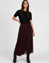 Load image into Gallery viewer, STORM MESH GODET SKIRT RAISIN