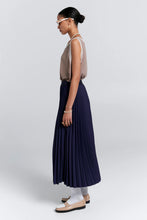 Load image into Gallery viewer, KAREN WALKER SUNRAY PLEATED SKIRT NAVY