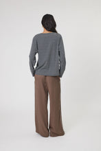 Load image into Gallery viewer, MARLOW UNO STRIPE LS CHARCOAL STRIPE