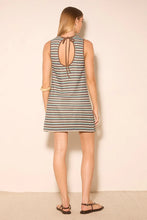 Load image into Gallery viewer, MØN RENN DALLAS MINI DRESS BLUE/BROWN STRIPE