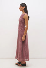 Load image into Gallery viewer, MØN RENN SONATA SPOT GATHERED DRESS ROSWEOOD/BLACK