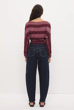 Load image into Gallery viewer, MON RENN SELENA KNIT TOP BERRY STRIPE