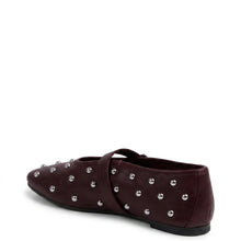 Load image into Gallery viewer, KATHRYN WILSON ISA BALLET WINE CALF/SILVER STUDS