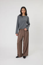 Load image into Gallery viewer, MARLOW UNO STRIPE LS CHARCOAL STRIPE