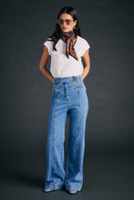 Load image into Gallery viewer, KAREN WALKER STARBOARD PANNELLED FLARES LIGHT BLUE OUTLAND DENIM