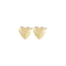 Load image into Gallery viewer, PILGRIM SOPHIA RECYCLED HEART EARRINGS GOLD
