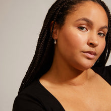 Load image into Gallery viewer, PILGRIM SILVER BERTHE RECYCLED PEARL HOOP EARRINGS