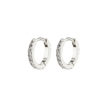 Load image into Gallery viewer, PILGRIM SILVER EBNA SMALL CRYSTAL HUGGIE EARRINGS