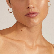 Load image into Gallery viewer, PILGRIM SILVER EBNA MAXI CRYSTAL HOOP EARRINGS