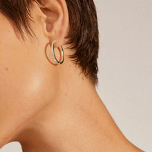 Load image into Gallery viewer, PILGRIM SILVER EBNA MAXI CRYSTAL HOOP EARRINGS