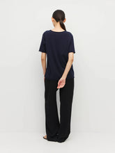 Load image into Gallery viewer, JHL BY JULIETTE HOGAN CREW CASHMERE TEE NAVY