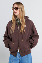 Load image into Gallery viewer, KAREN WALKER RUNAWAY GIRL CROPPED OVERSIZED HOODIE CHOCOLATE BROWN
