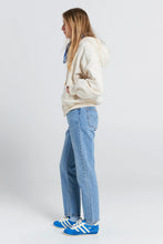 Load image into Gallery viewer, KAREN WALKER RUNAWAY SCRAWL CROPPED OVERSIZED HOODIE ECRU