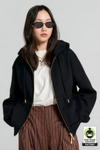 Load image into Gallery viewer, KAREN WALKER RUNAWAY COLLEGE CROPPED OVERSIZED HOODIE BLACK