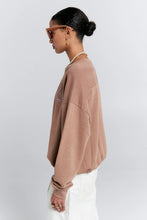 Load image into Gallery viewer, KAREN WALKER RUNAWAY COLLAGE ORGANIC COTTON CREWNECK SWEATSHIRT TAUPE