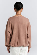 Load image into Gallery viewer, KAREN WALKER RUNAWAY COLLAGE ORGANIC COTTON CREWNECK SWEATSHIRT TAUPE