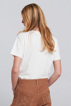 Load image into Gallery viewer, KAREN WALKER RUNAWAY CAROUSEL ORGANIC COTTON T-SHIRT ECRU/TANGERINE