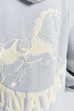 Load image into Gallery viewer, KAREN WALKER ROCKING HORSE CROPPED OVERSIZED HOODIE GREY MARLE/ECRU