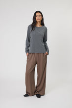 Load image into Gallery viewer, MARLOW UNO STRIPE LS CHARCOAL STRIPE