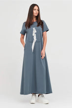 Load image into Gallery viewer, TAYLOR SECTOR DRESS INDIGO/IVORY