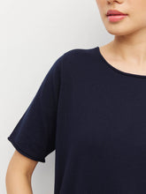 Load image into Gallery viewer, JHL BY JULIETTE HOGAN CREW CASHMERE TEE NAVY