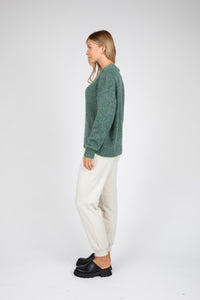 MARLOW CLOUD CREW NECK KNIT OLIVE MARLE