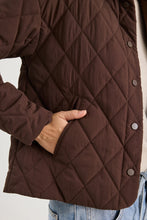 Load image into Gallery viewer, AMONG THE BRAVE CHOCOLATE COLLARED QUILTED JACKET