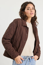 Load image into Gallery viewer, AMONG THE BRAVE CHOCOLATE COLLARED QUILTED JACKET