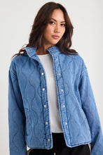 Load image into Gallery viewer, STORIES BE TOLD APEX STORM BLUE DENIM COLLARED QUILTED JACKET