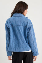 Load image into Gallery viewer, STORIES BE TOLD APEX STORM BLUE DENIM COLLARED QUILTED JACKET