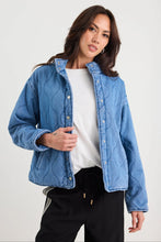 Load image into Gallery viewer, STORIES BE TOLD APEX STORM BLUE DENIM COLLARED QUILTED JACKET