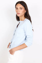 Load image into Gallery viewer, STORIES BE TOLD AUTOGRAPH ICE BLUE SOFT FINE GAUGE CREW NECK CARDIGAN