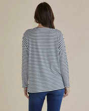 Load image into Gallery viewer, BETTY BASICS HENDRIX RIBBED LONG SLEEVE TEE STRIPE