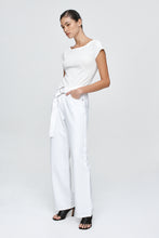 Load image into Gallery viewer, MARLE BELTED WIDE LEG JEAN BLANC