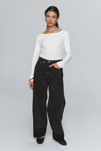 Load image into Gallery viewer, MARLE BORDER JEAN BLACK/BLACK WASHED