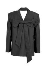 Load image into Gallery viewer, COOP BY TRELISE COOPER BOW TIED BLAZER BLACK