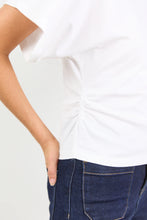 Load image into Gallery viewer, RE:UNION CADENCE TEE WHITE GATHERED WAIST SHORT SLEEVE