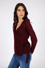 Load image into Gallery viewer, MARLOW CELESTE WRAP KNIT OXBLOOD