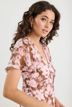 Load image into Gallery viewer, AMONG THE BRAVE CHARIOT BLUSH CHOCOLATE FLORAL BIAS FLARED MAXI DRESS